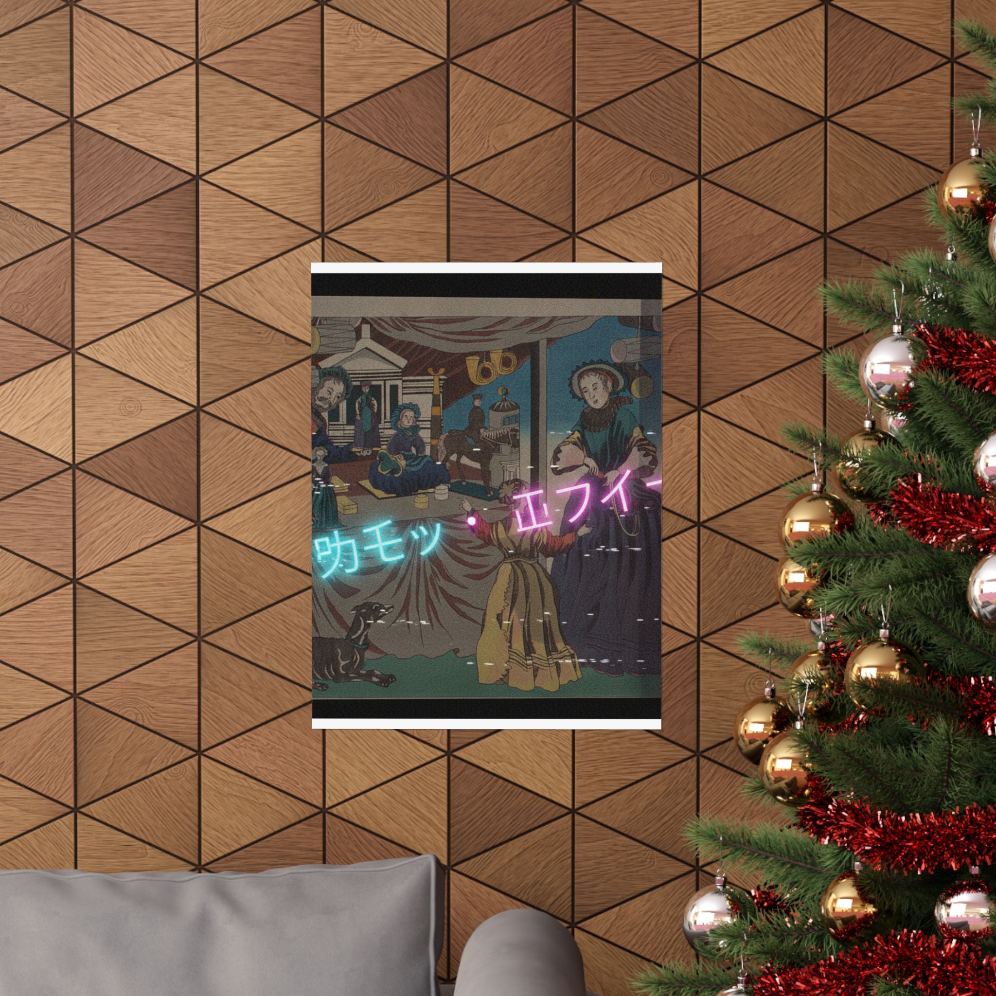 Glitch Culture — Color Print Of A Copperplate Picture Of A Toy Shop — Matte Poster