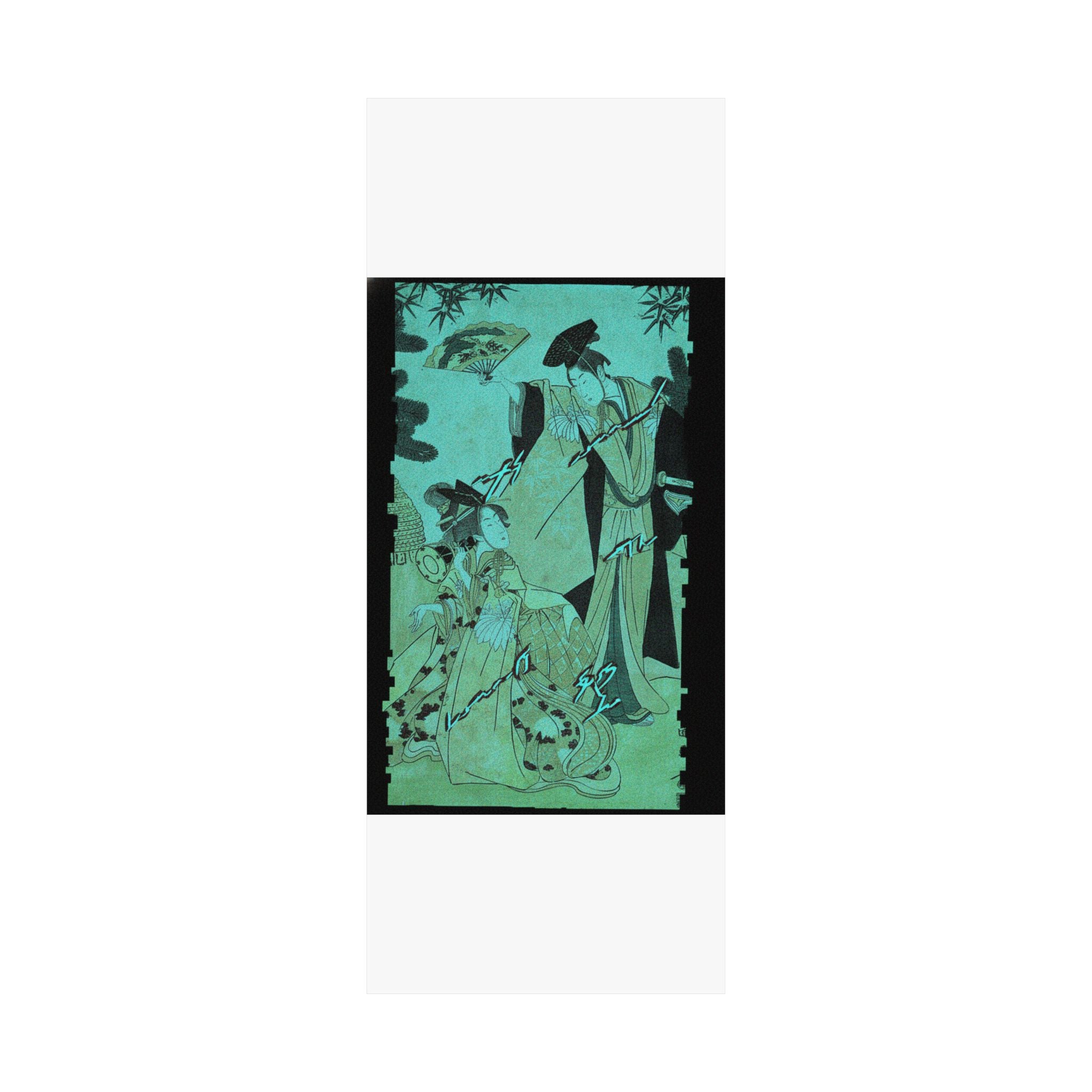 Glitch Culture — Young Lady With Drum And Man With Fan Saluting Her — Matte Poster