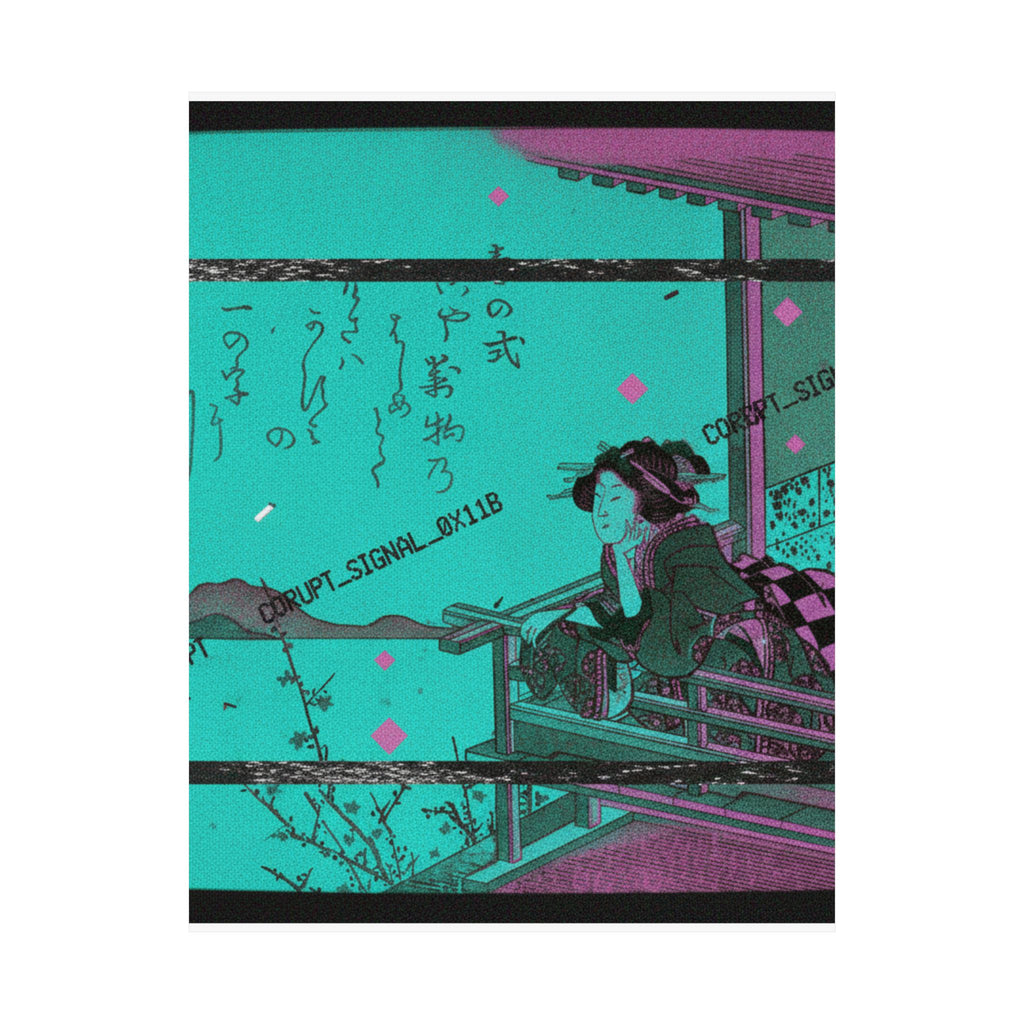 Glitch Culture — Courtesan Leaning On The Railing Of A Veranda — Matte Poster