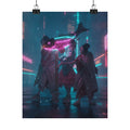 Neon Noir — Lantern Float — Matte Poster