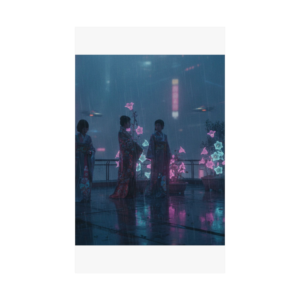 Neon Noir — Bellflowers (Asagao), From The Series Genji In Fashionable Modern Guise (Fūryū Y — Matte Poster
