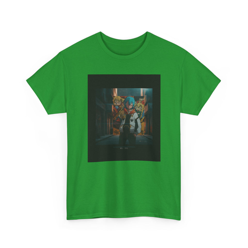 Blue-Haired Anime Kid Graffiti Alley No.001 Graphic Tee