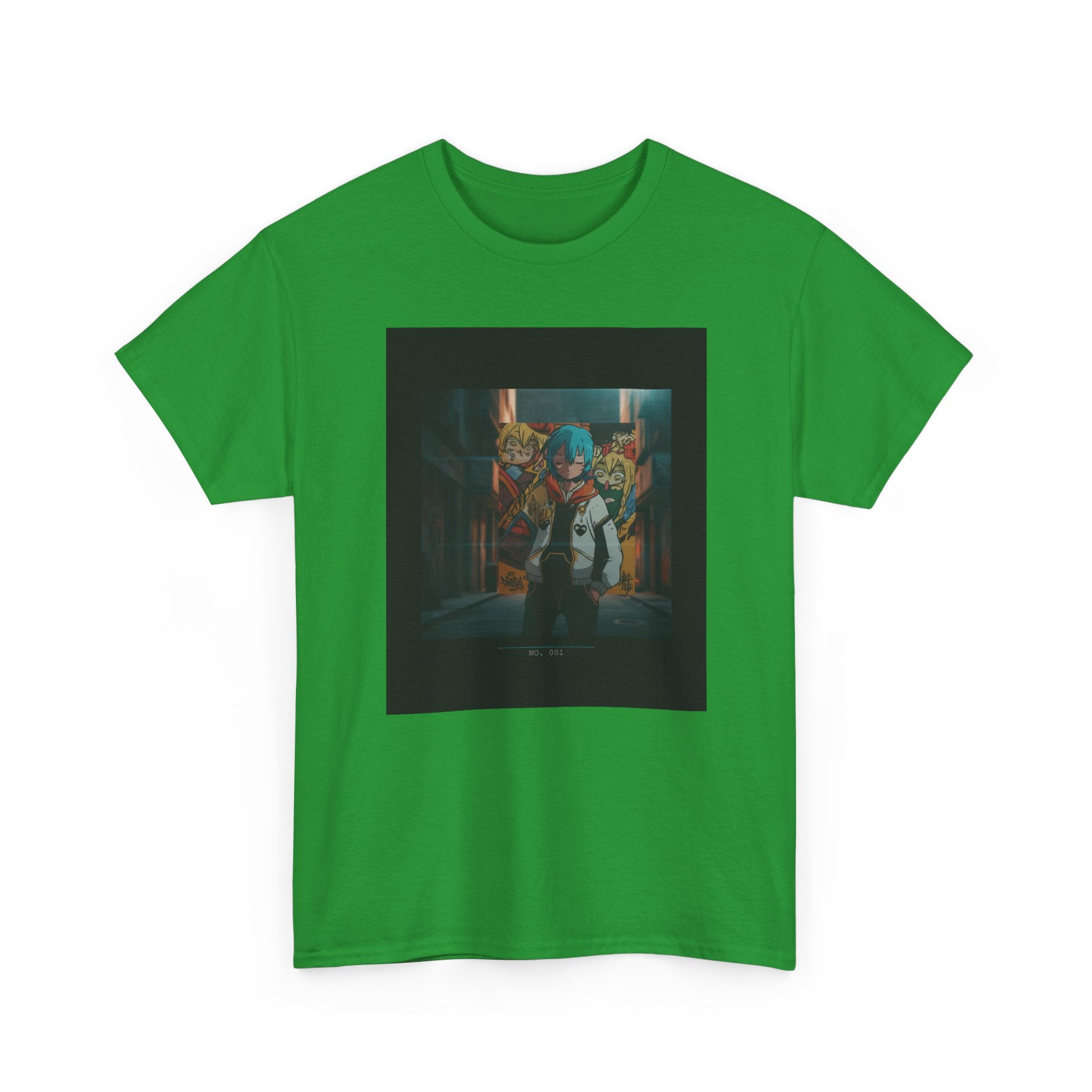 Blue-Haired Anime Kid Graffiti Alley No.001 Graphic Tee