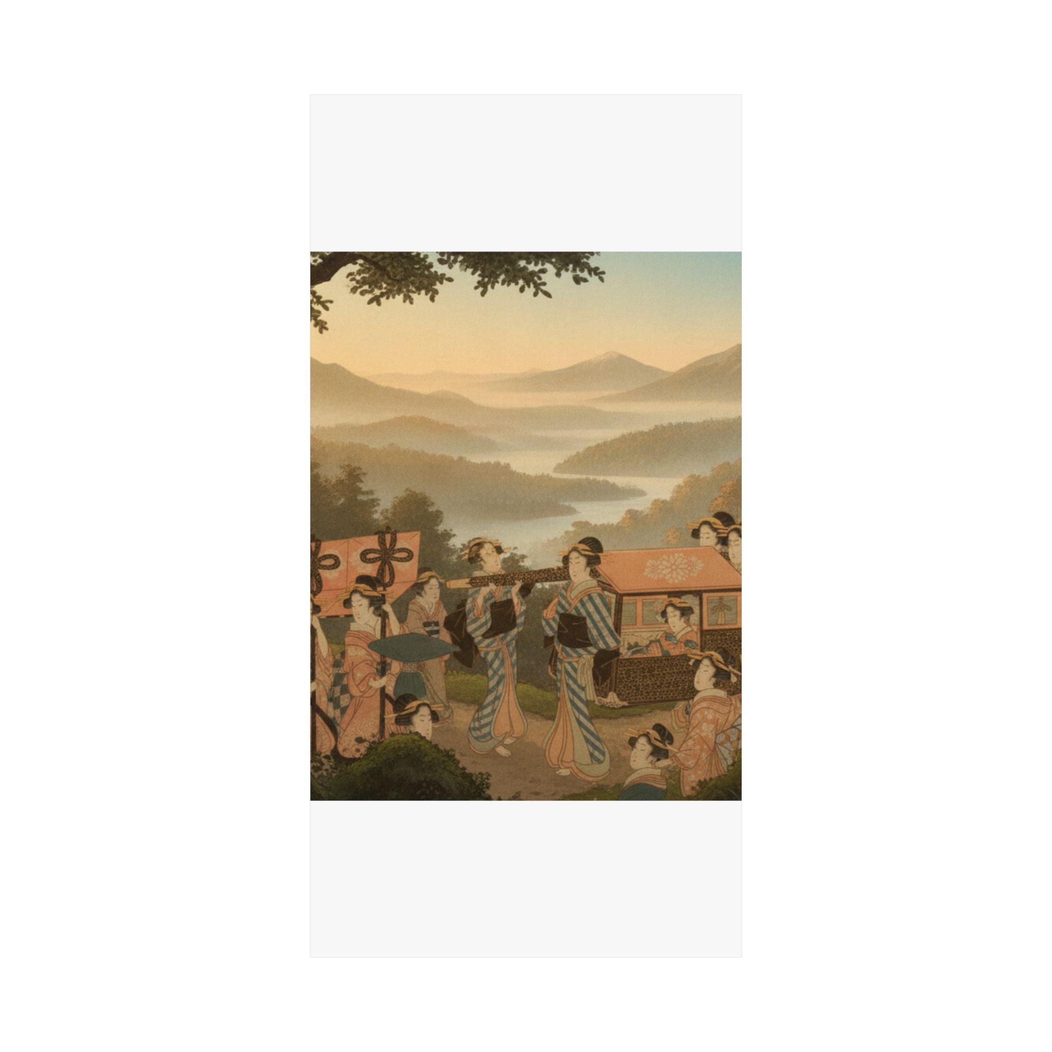Scenic Nature — Promenade Of Famous Beauty Escorted By Many Female Attendants — Matte Poster
