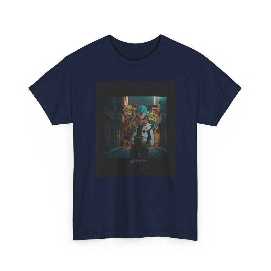 Blue-Haired Anime Kid Graffiti Alley No.001 Graphic Tee