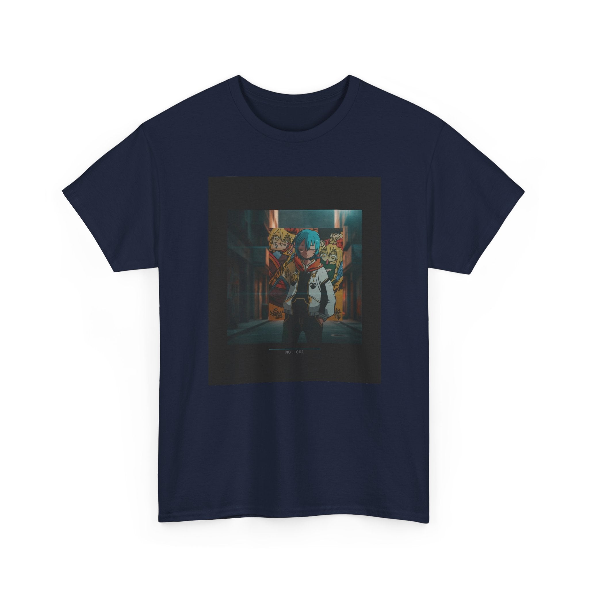 Blue-Haired Anime Kid Graffiti Alley No.001 Graphic Tee