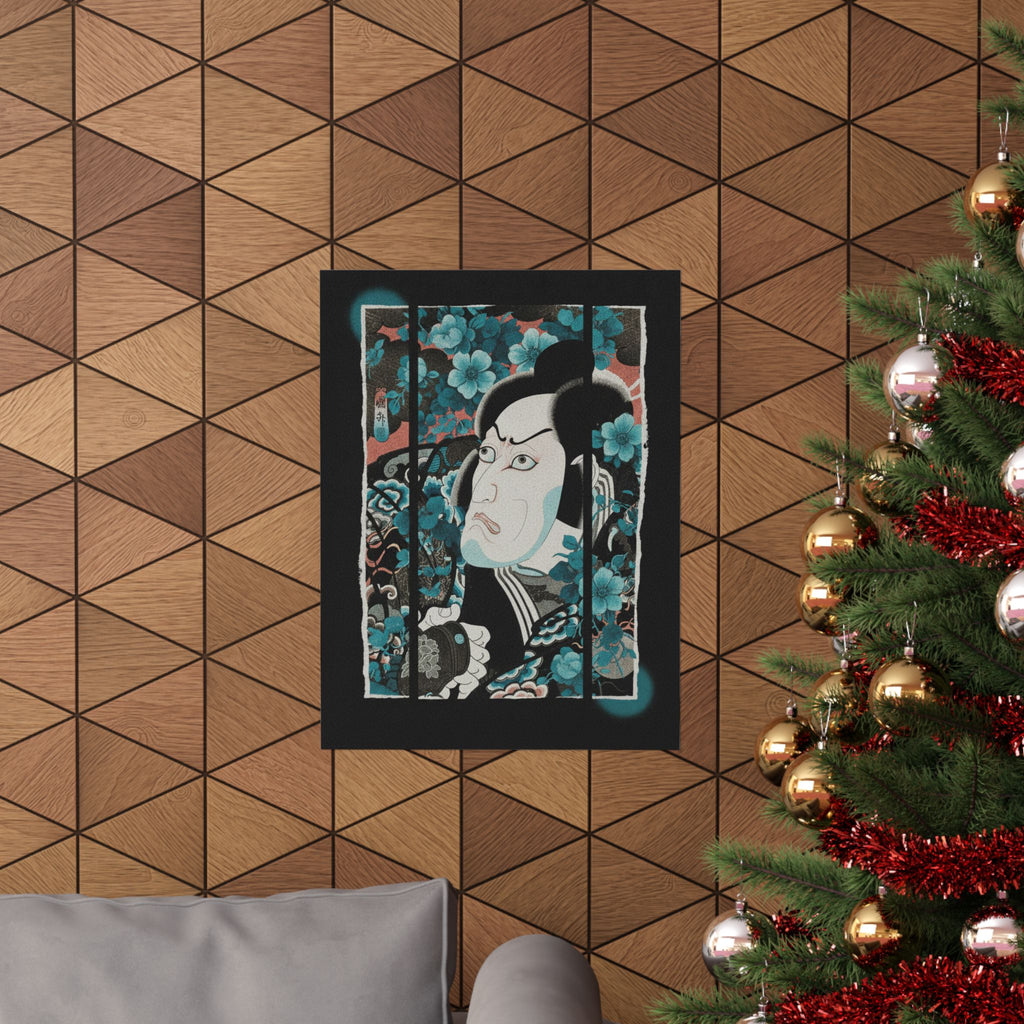 Streetwear Collage — Kabuki Actor Ichikawa Ebizō V As Kumagai Jirō Naozane — Matte Poster