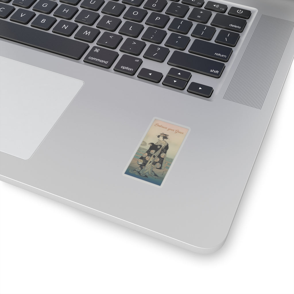 Affirmation — Yoshizawa Iroha As A Woman Standing On The Engawa Of A House By A River — Kiss-Cut Sticker