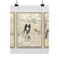 Watercolor — Young Ladies Viewing Cherry–Blossoms At Asukayama — Matte Poster