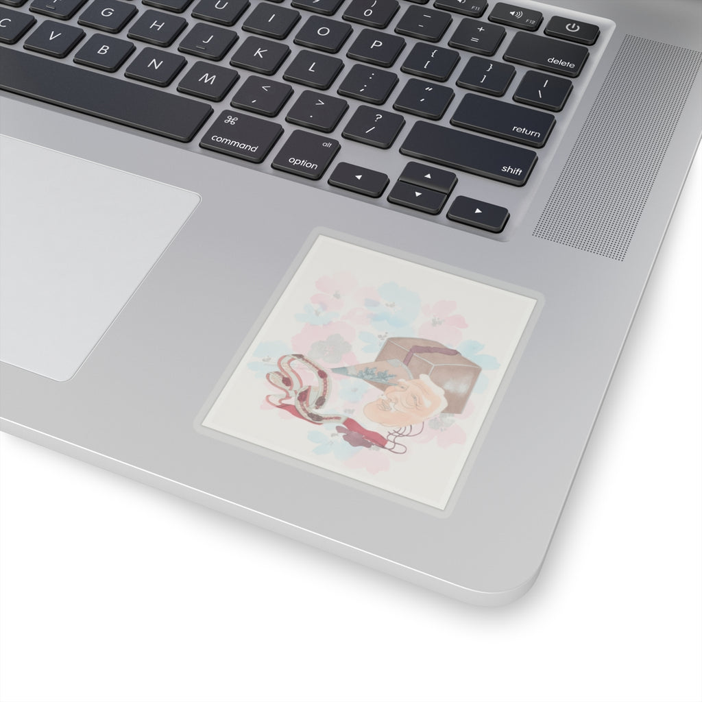Watercolor — Mask And Other Objects For The Noh Dance — Kiss-Cut Sticker