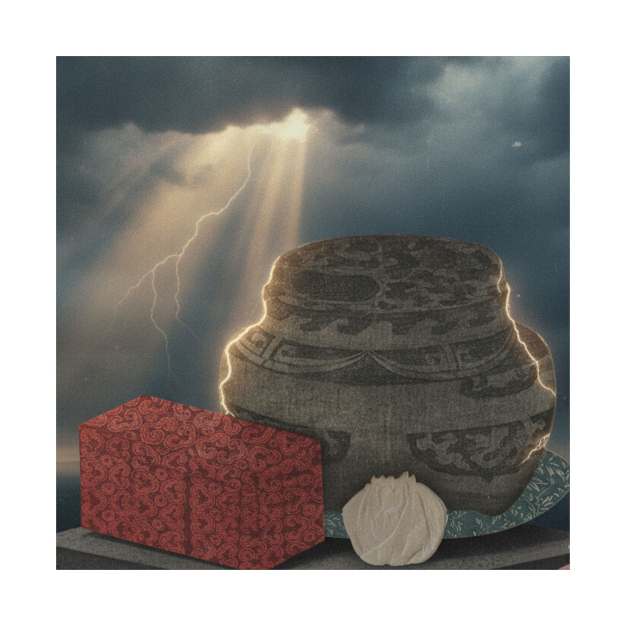 Dramatic Storm — Fire-Holder And Tea-Box — Matte Poster