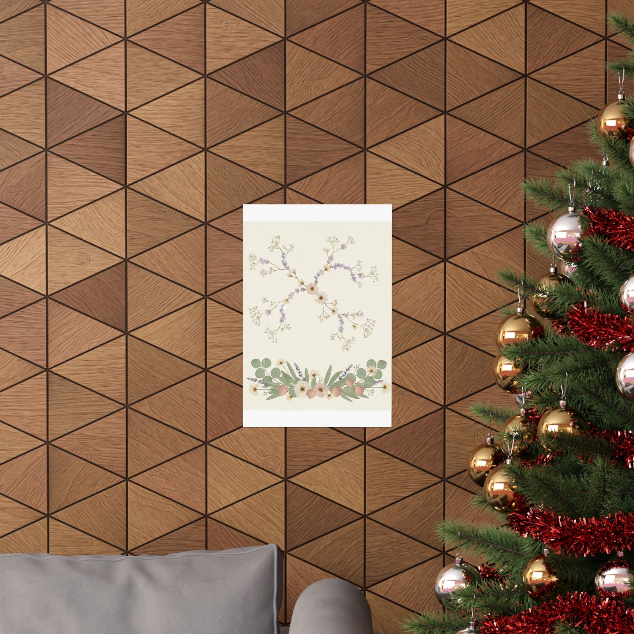 Pressed Lavender & Eucalyptus Garland Matte Poster