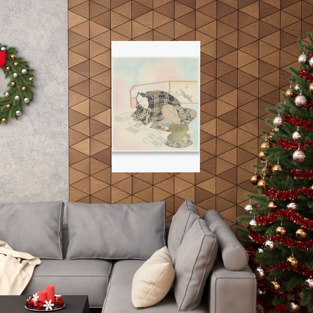 Watercolor — Ichikawa Danjūrō Vii Preparing New Year'S Gifts — Matte Poster
