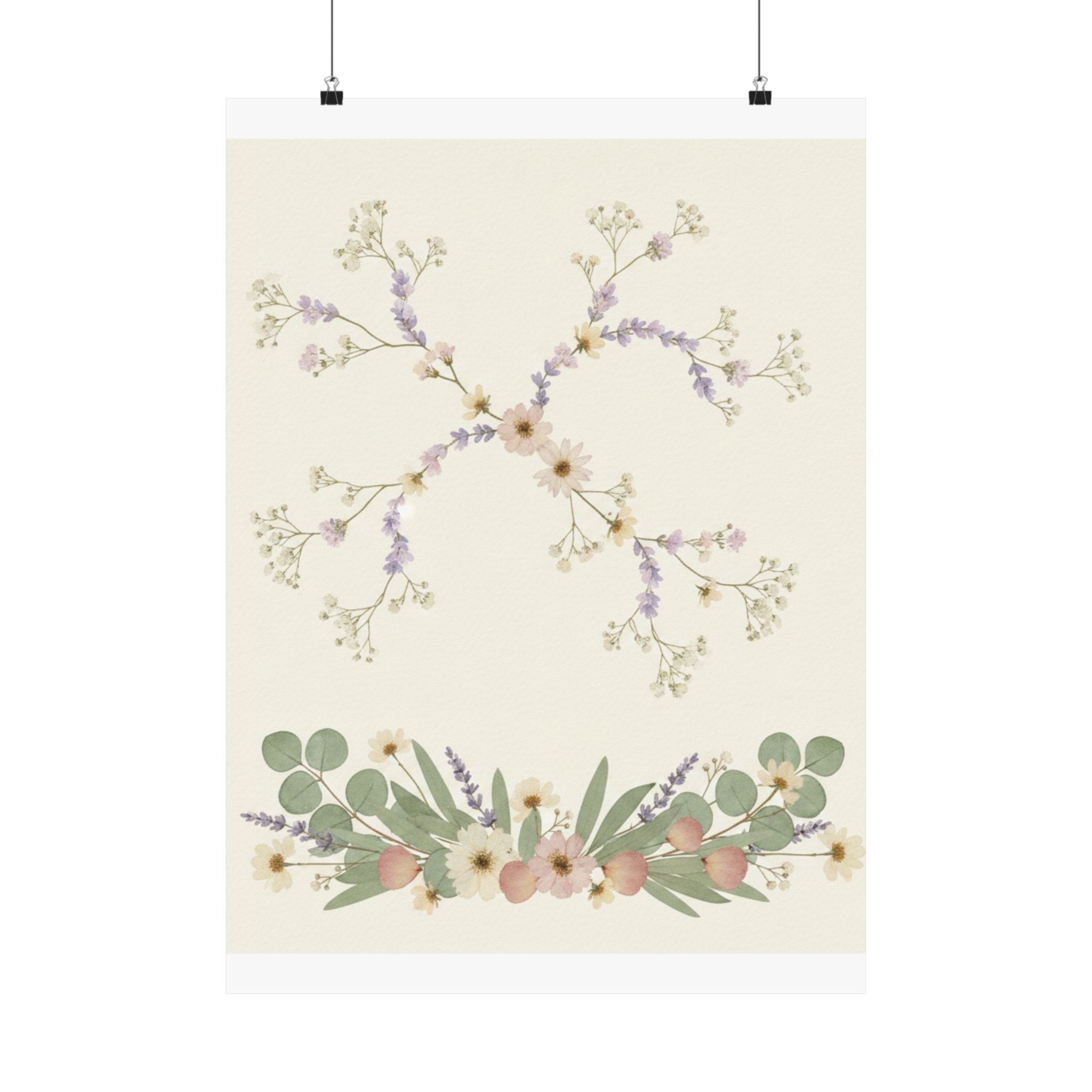 Pressed Lavender & Eucalyptus Garland Matte Poster