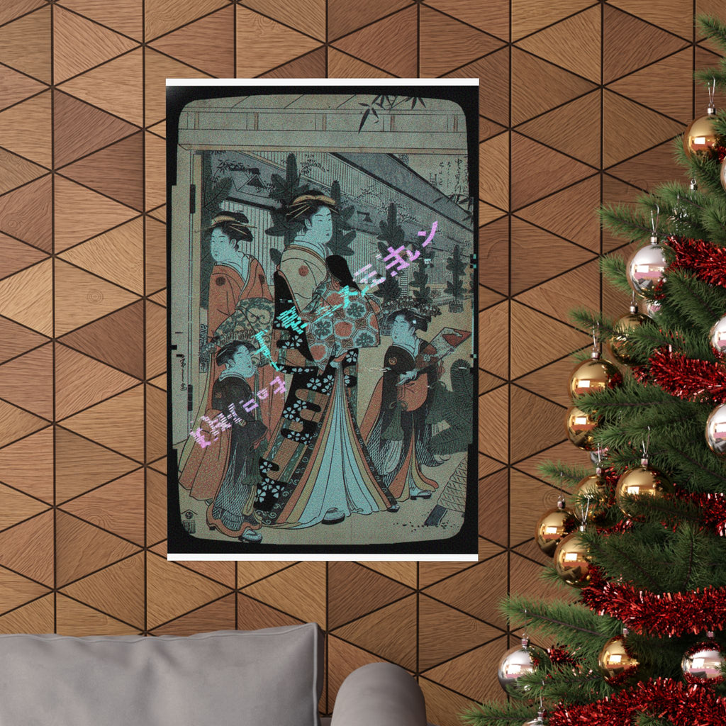 Glitch Culture — Two Oiran With Two Female Attendants In The Yoshiwara — Matte Poster
