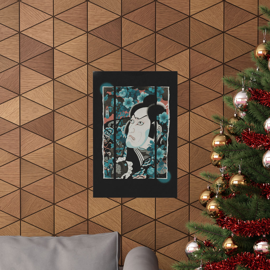 Streetwear Collage — Kabuki Actor Ichikawa Ebizō V As Kumagai Jirō Naozane — Matte Poster