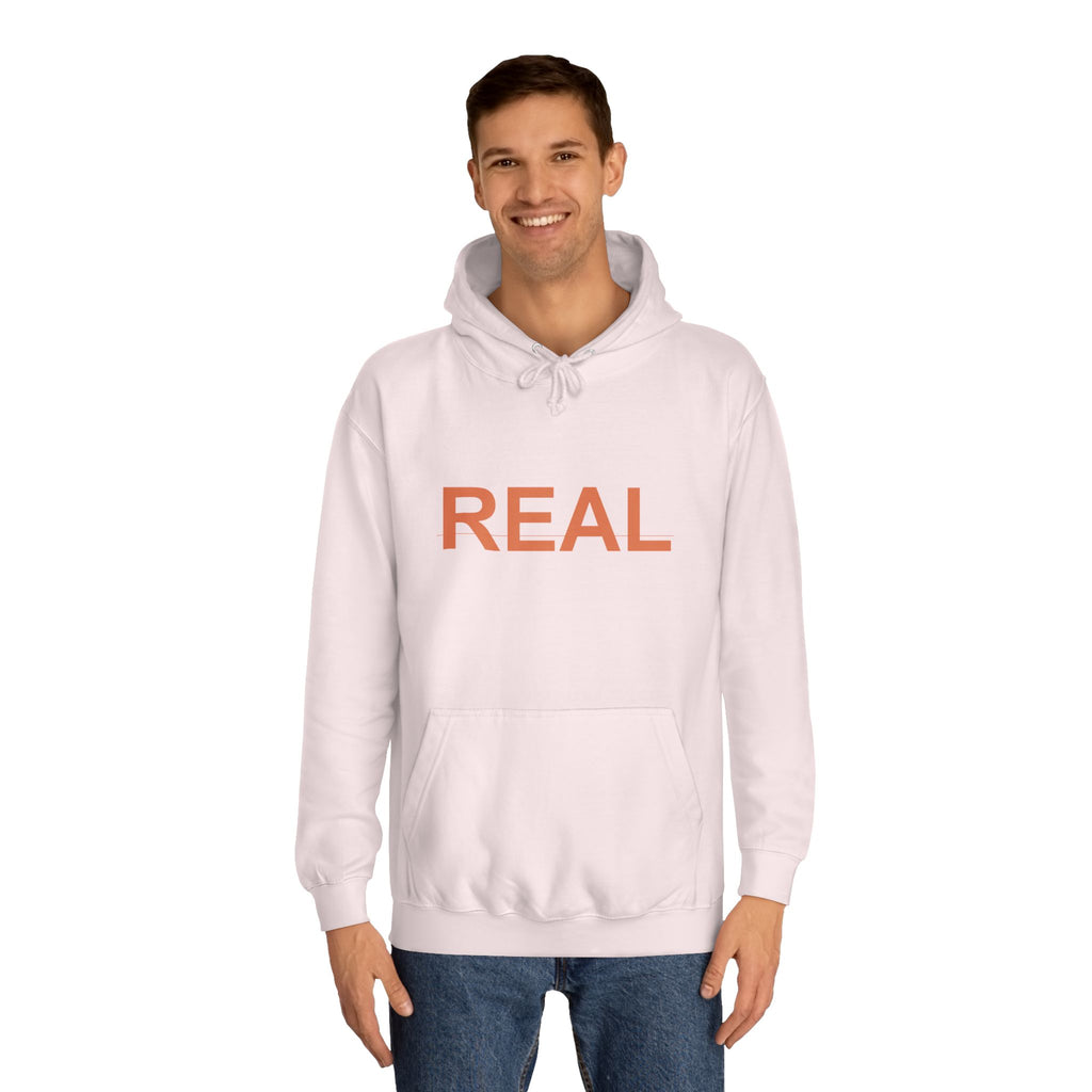 REAL Bold Burnt-Orange Minimal Typography Hoodie