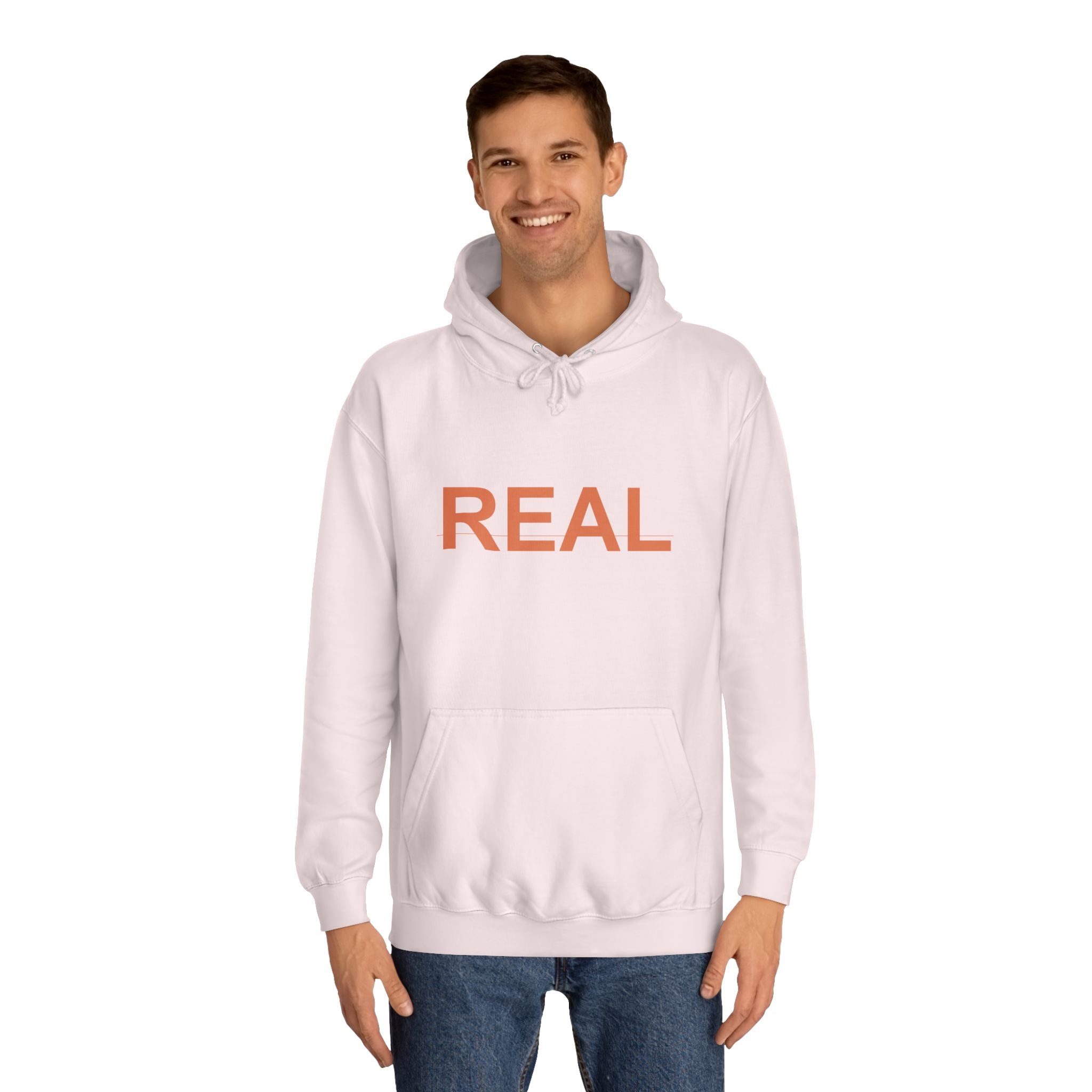 REAL Bold Burnt-Orange Minimal Typography Hoodie