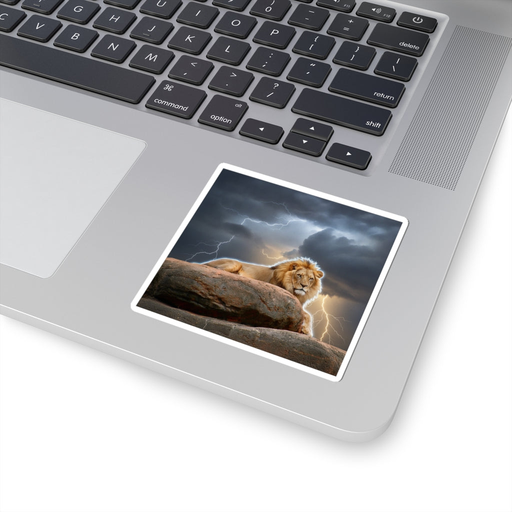Dramatic Storm — Lion — Kiss-Cut Sticker