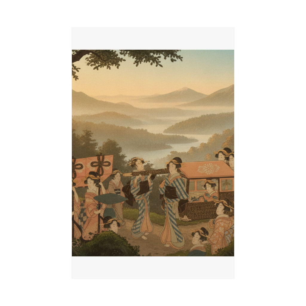 Scenic Nature — Promenade Of Famous Beauty Escorted By Many Female Attendants — Matte Poster