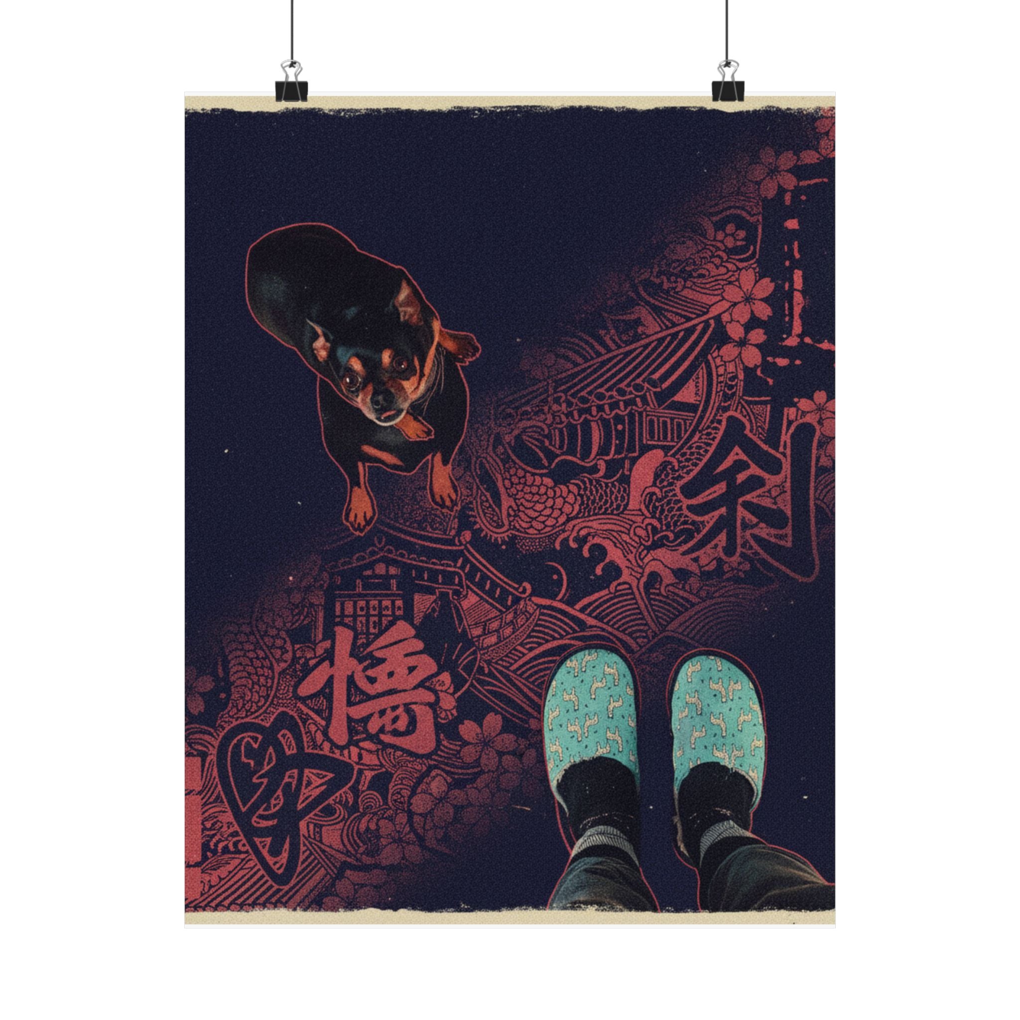 Japanese Street — Dog — Matte Poster