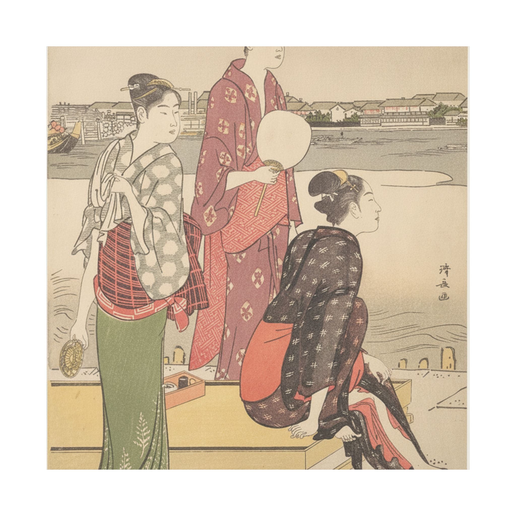 Watercolor — Evening On The Banks Of The Sumida River — Matte Poster