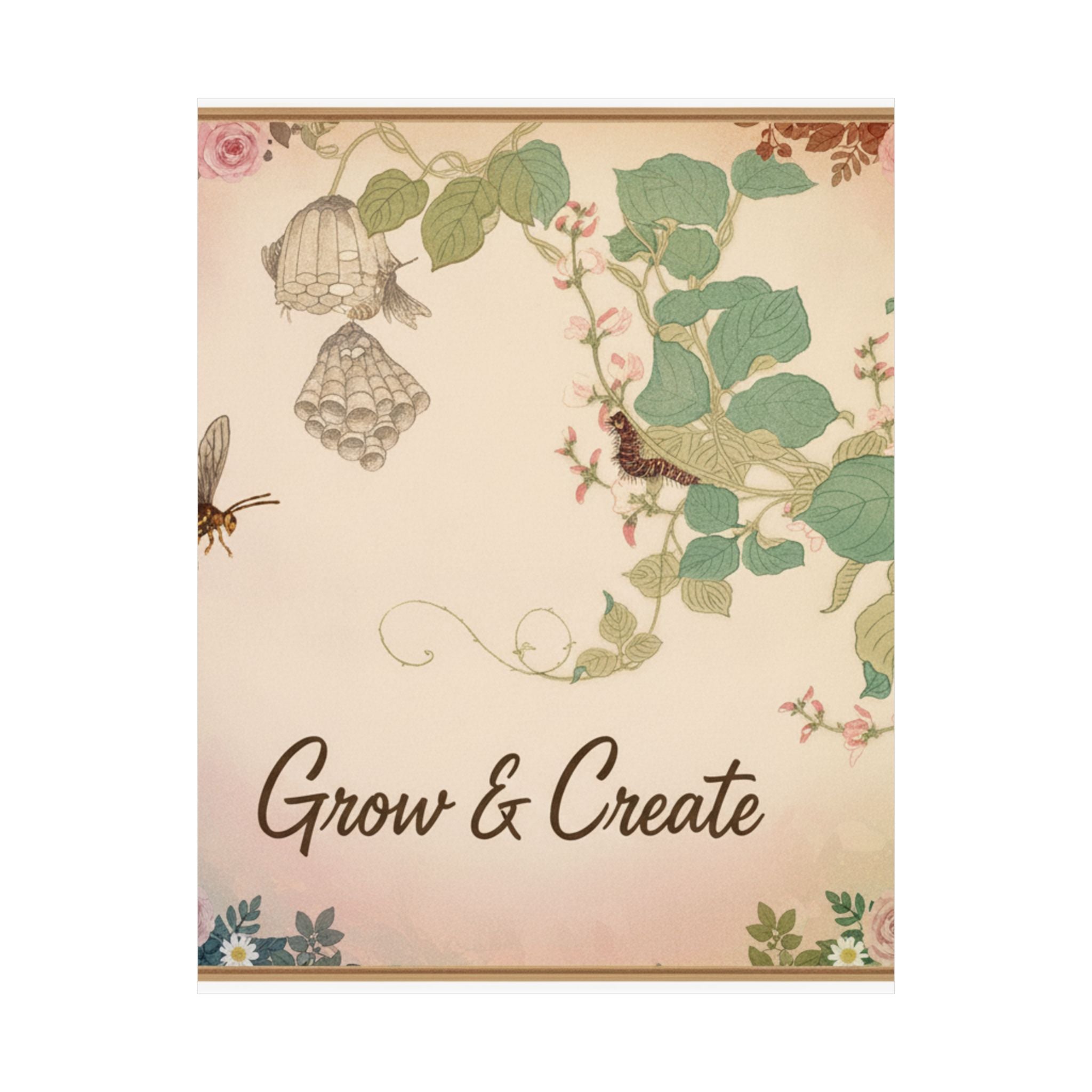 Affirmation — Paper Wasp (Hachi); Hairy Caterpillar (Kemushi), From The Picture Book Of Crawli — Matte Poster
