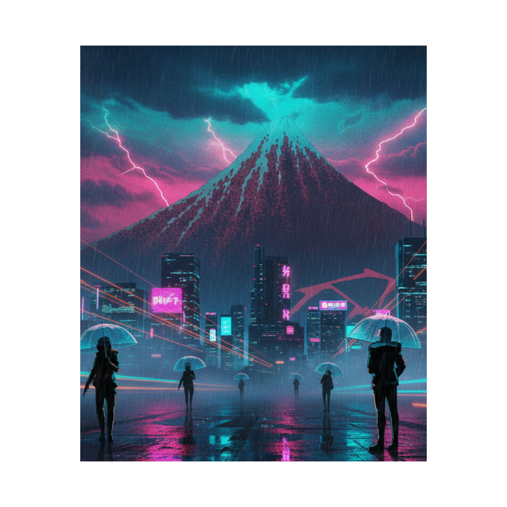 Neon Noir — Storm Below Mount Fuji (Sanka No Haku U), From The Series Thirty-Six Views Of Mo — Matte Poster