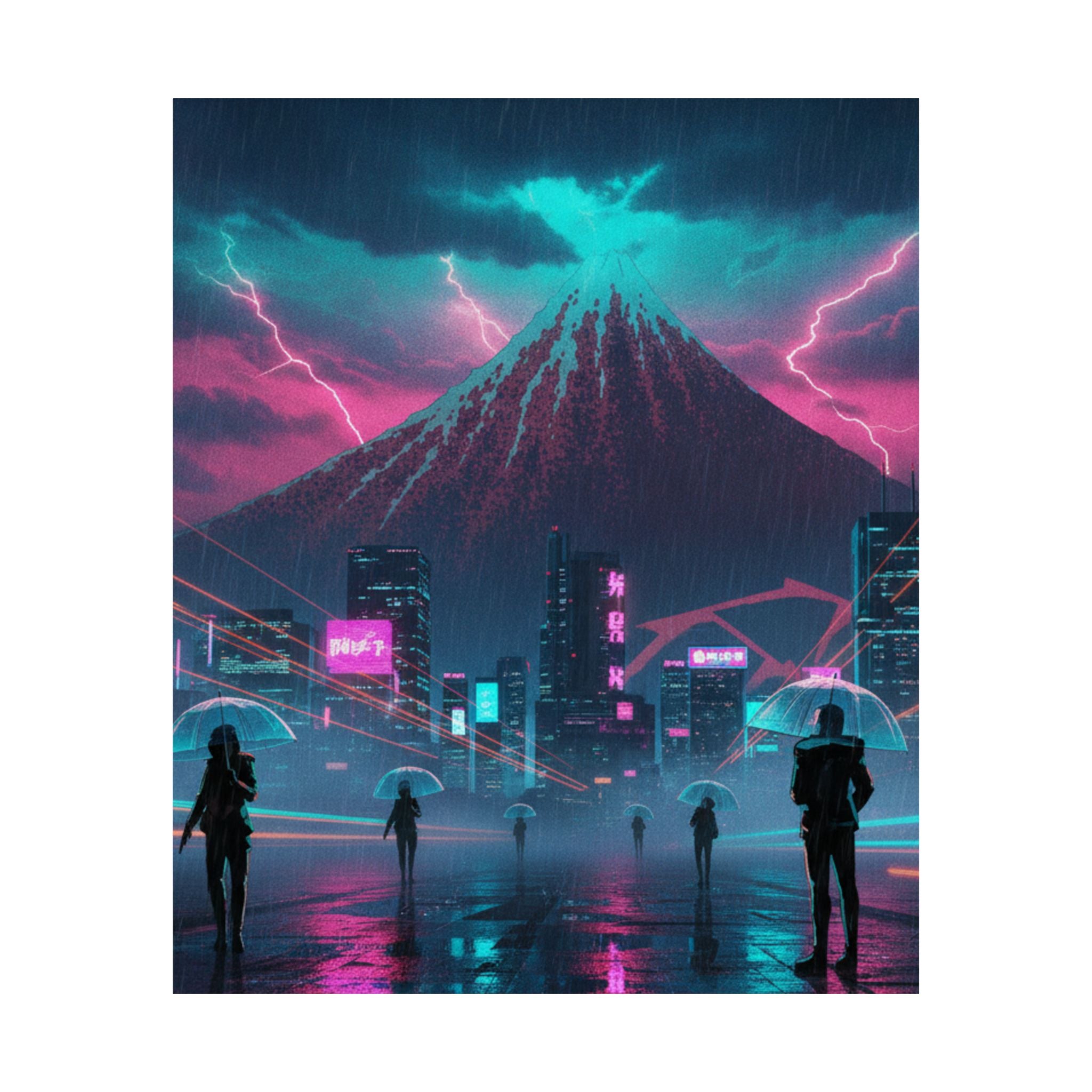Neon Noir — Storm Below Mount Fuji (Sanka No Haku U), From The Series Thirty-Six Views Of Mo — Matte Poster