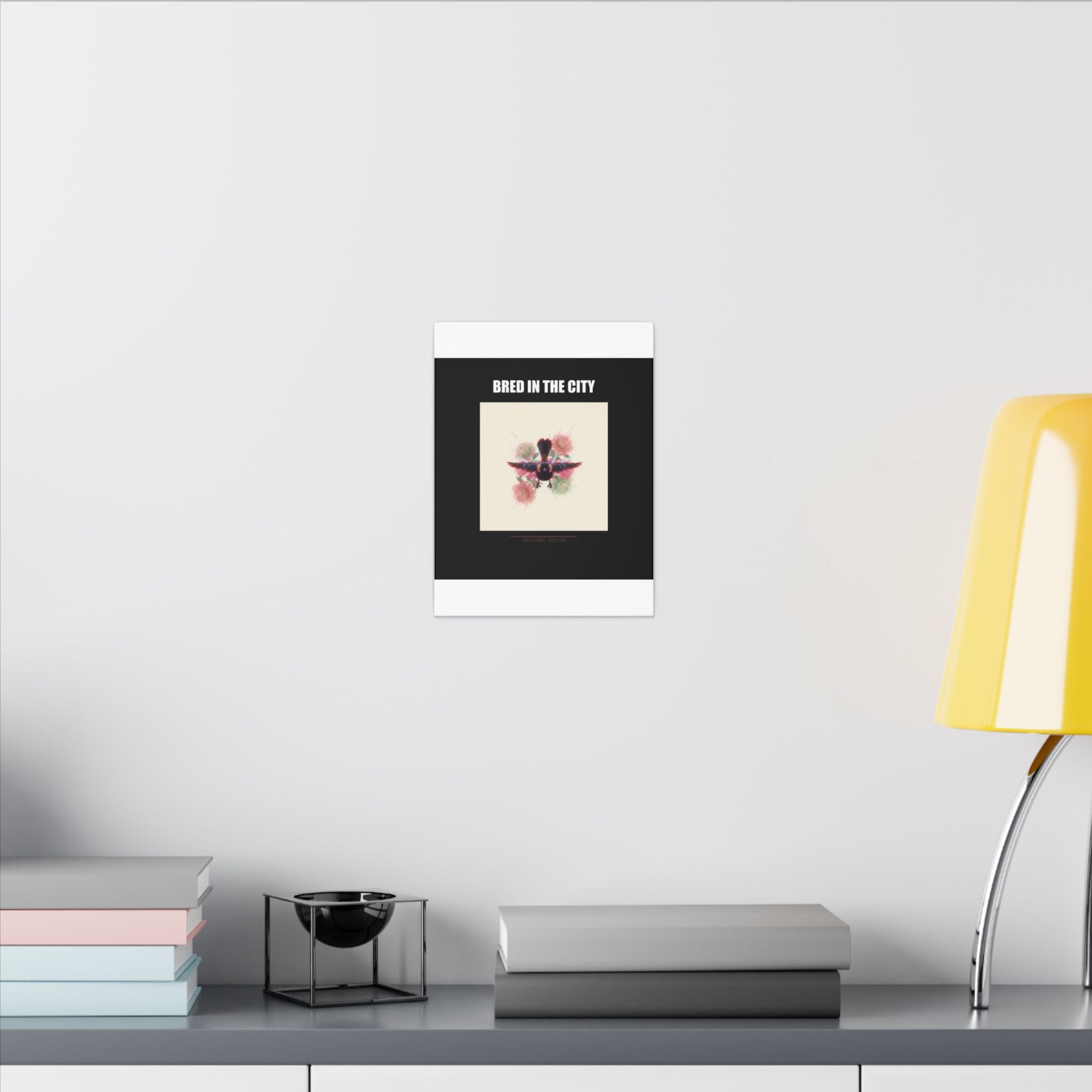 BRED IN THE CITY Flying Bird & Roses Matte Canvas