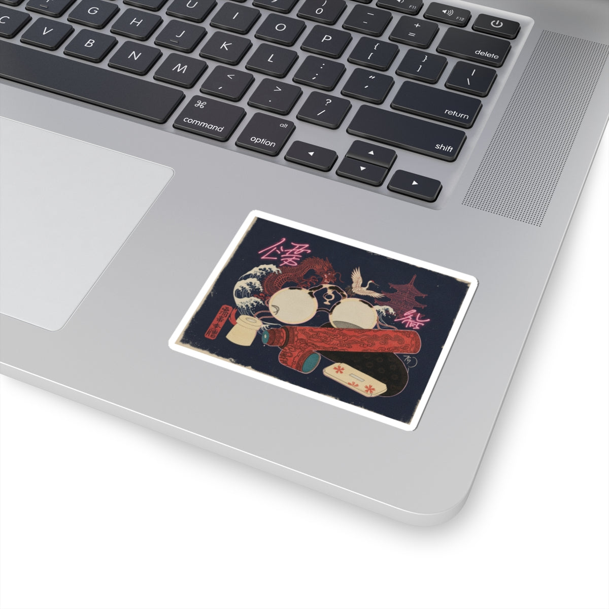 Japanese Street — Spectacles And Telescope With Cases — Kiss-Cut Sticker