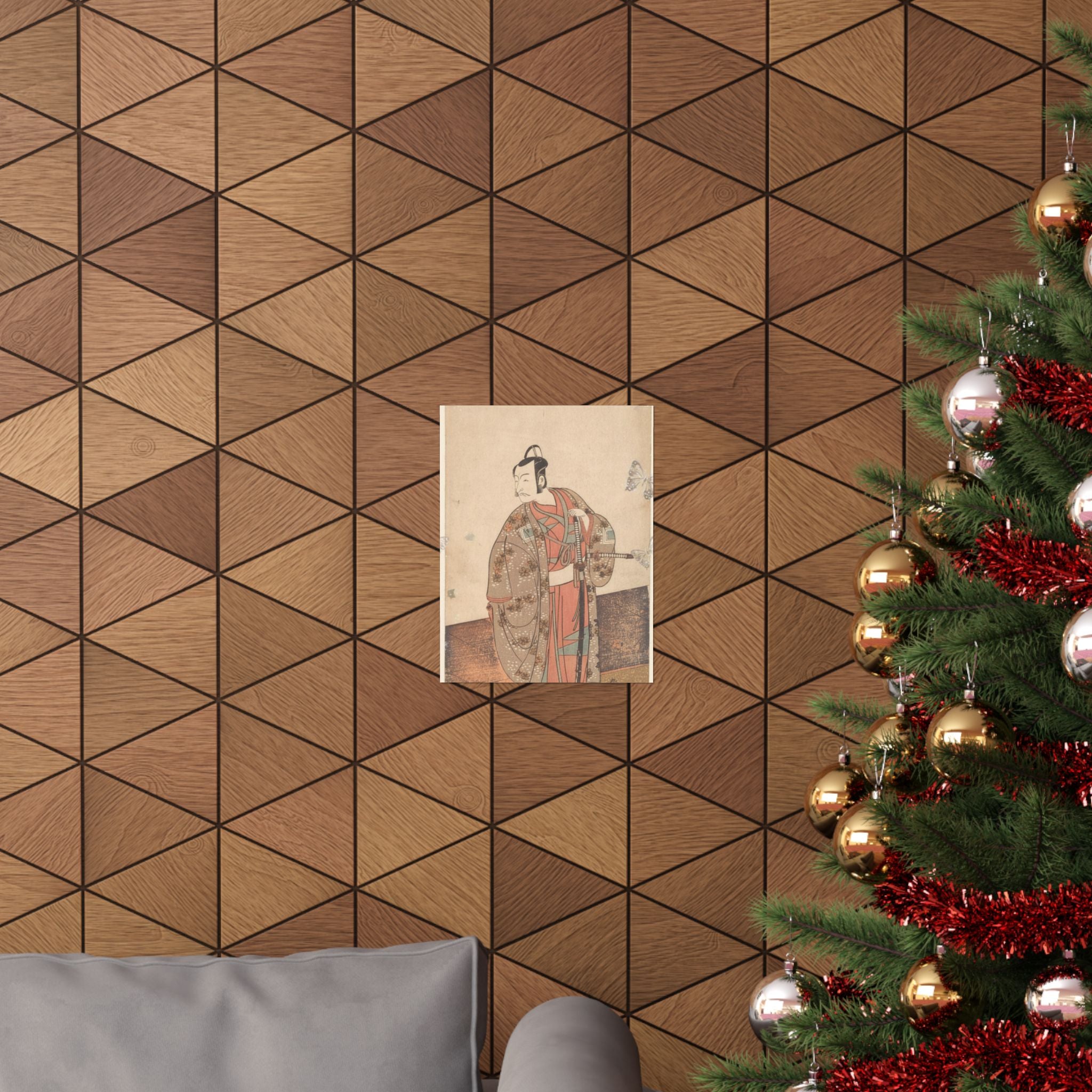 Ecommerce Main — The Actor Ichikawa Danjuro V Standing Inside Of A House And In Front Of An Engaw — Matte Poster