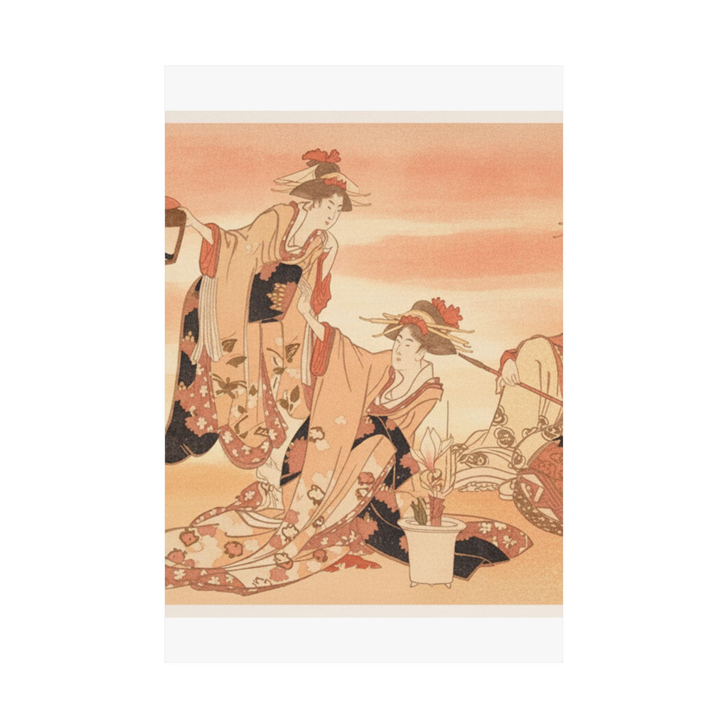 Southern Sunset — Three Young Ladies Visiting Together — Matte Poster