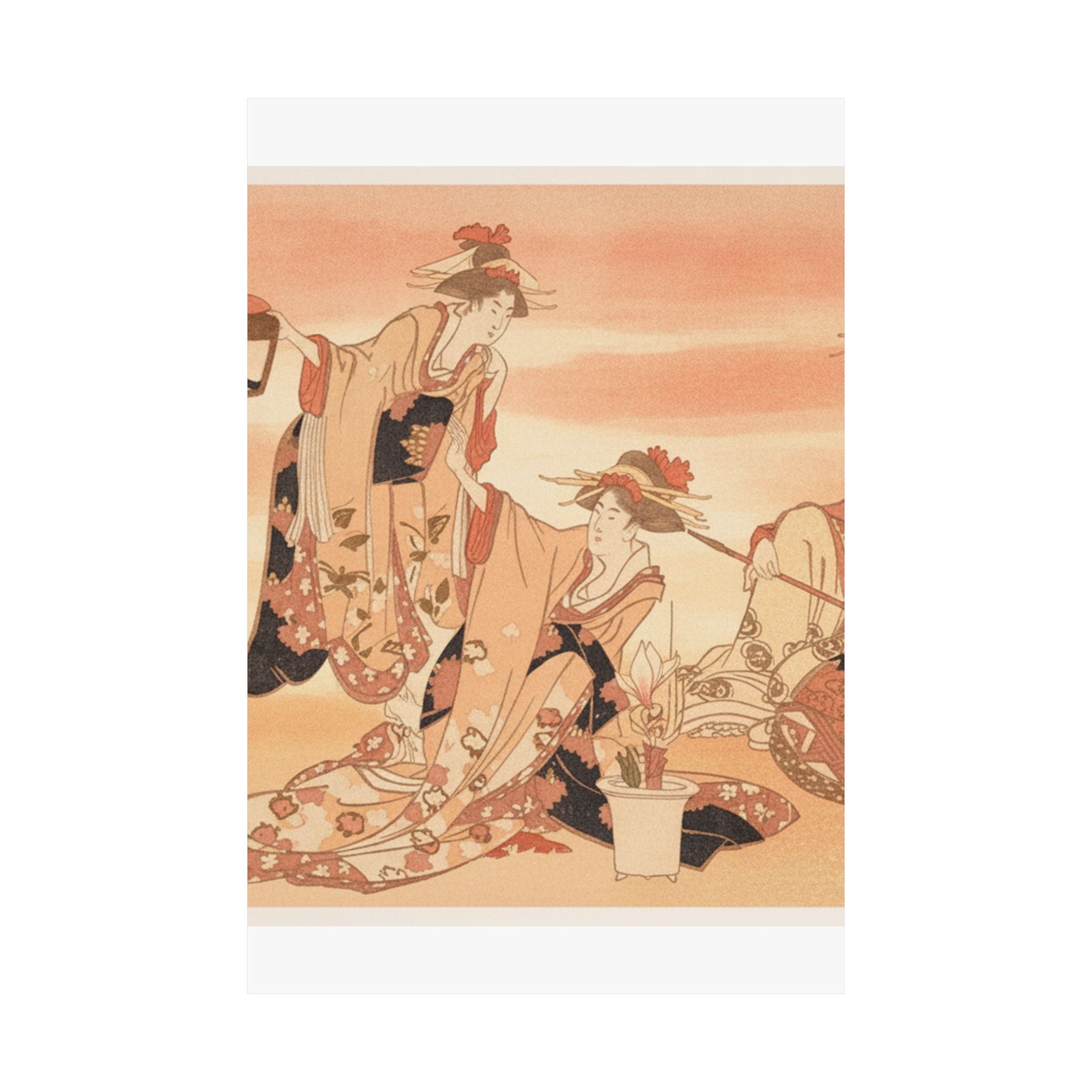 Southern Sunset — Three Young Ladies Visiting Together — Matte Poster