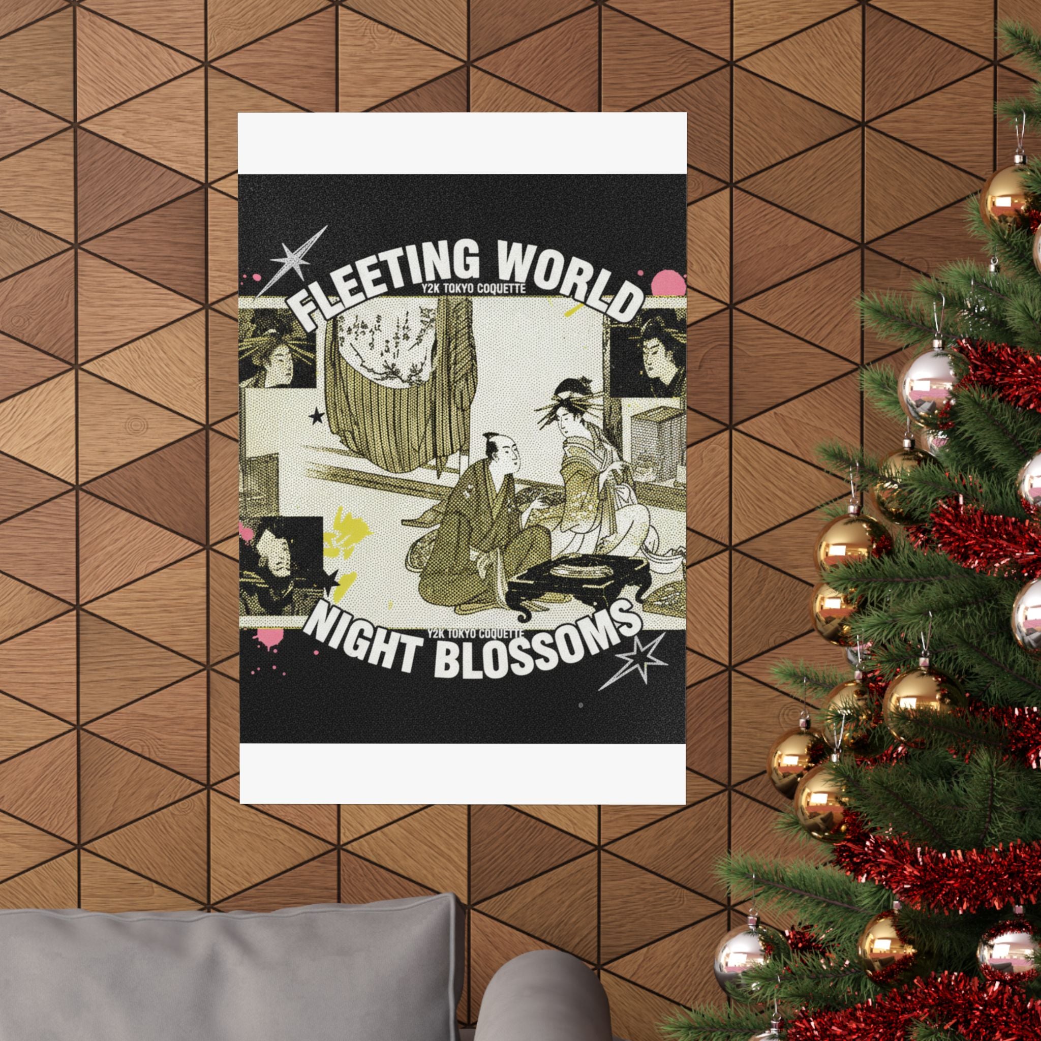 Streetwear Collage — Courtesan With Client Before A Tokonoma Alcove — Matte Poster