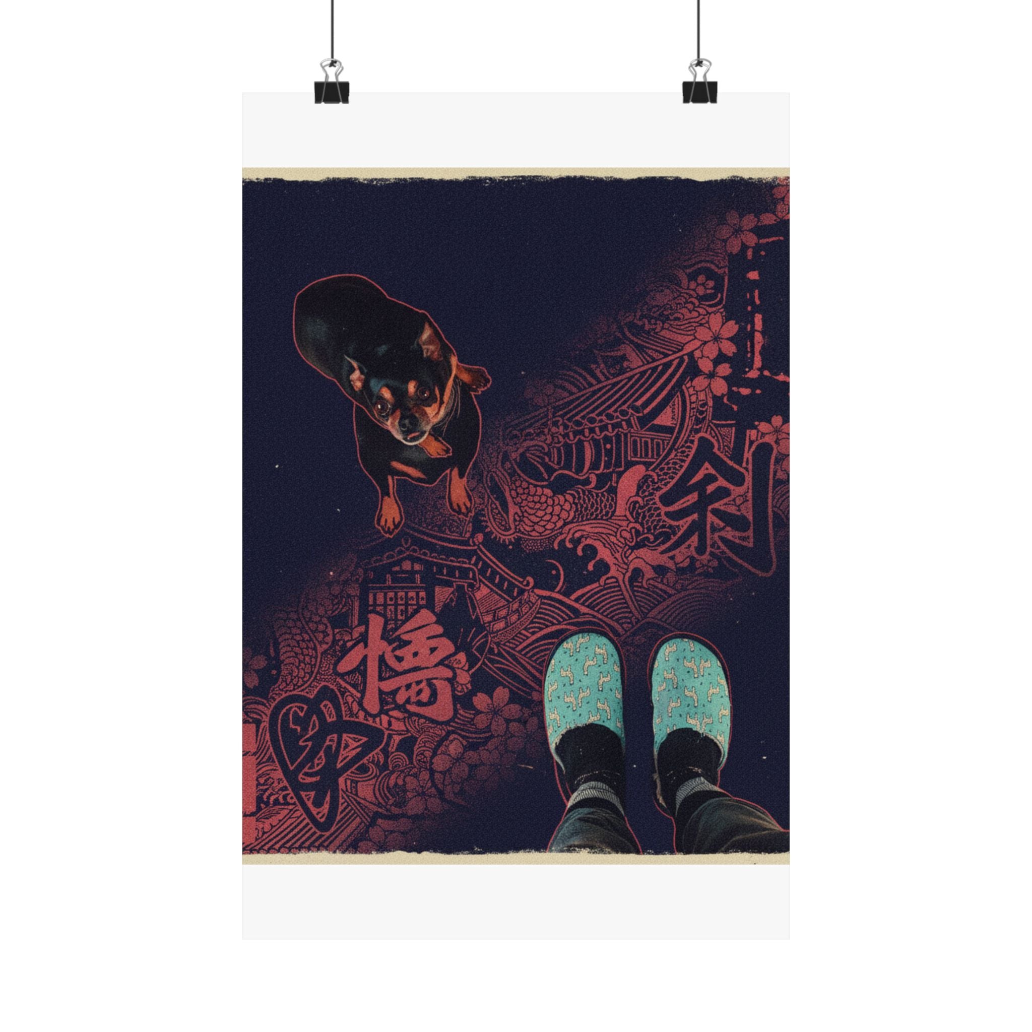Japanese Street — Dog — Matte Poster