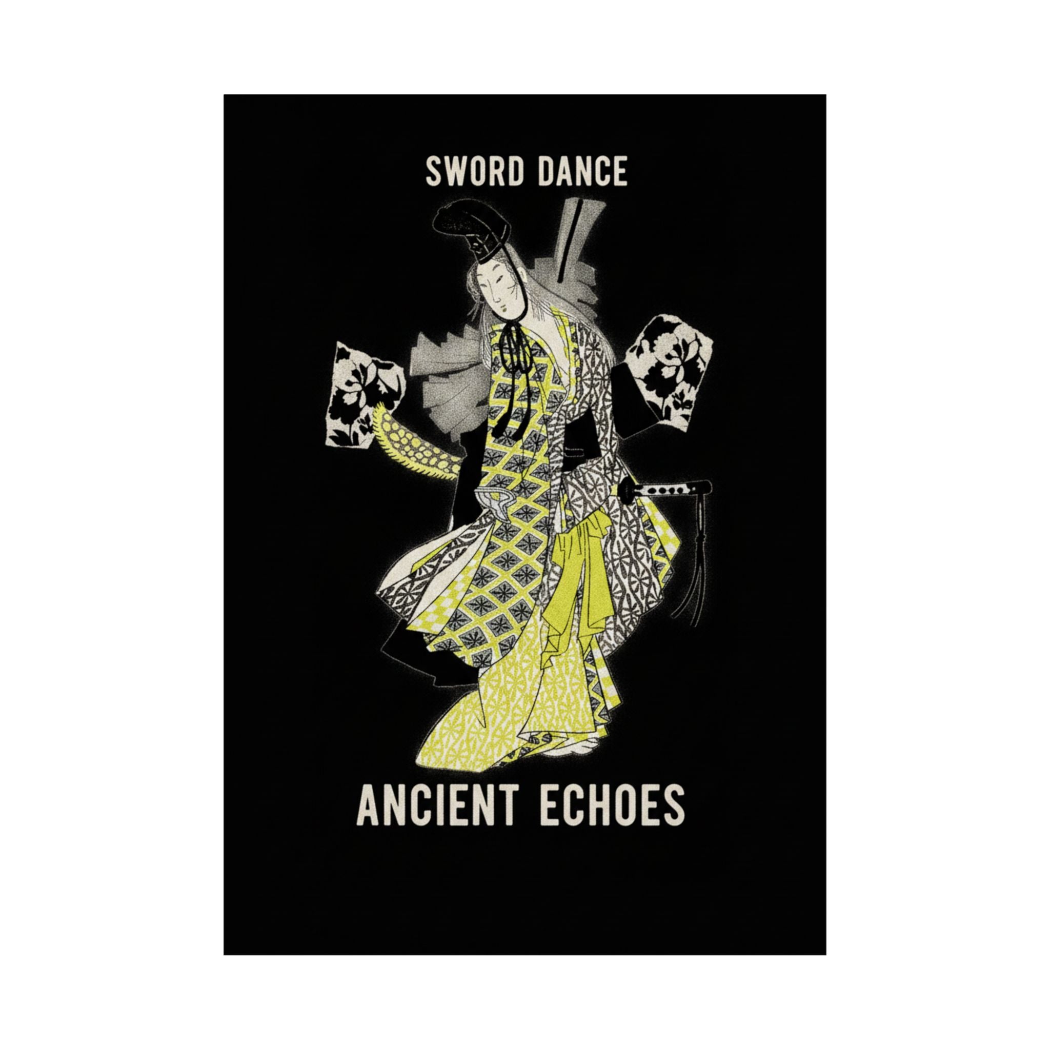 Streetwear Collage — Dancing Girl Wearing A Sword — Matte Poster