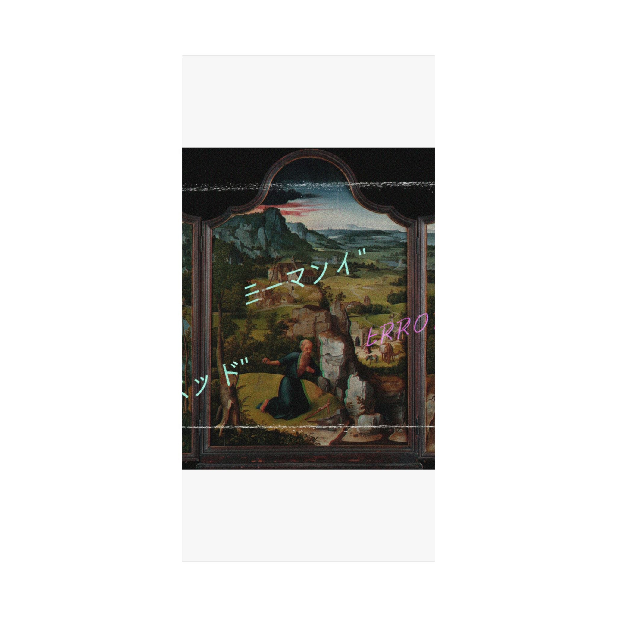 Glitched Renaissance Triptych Vaporwave ERROR Matte Poster