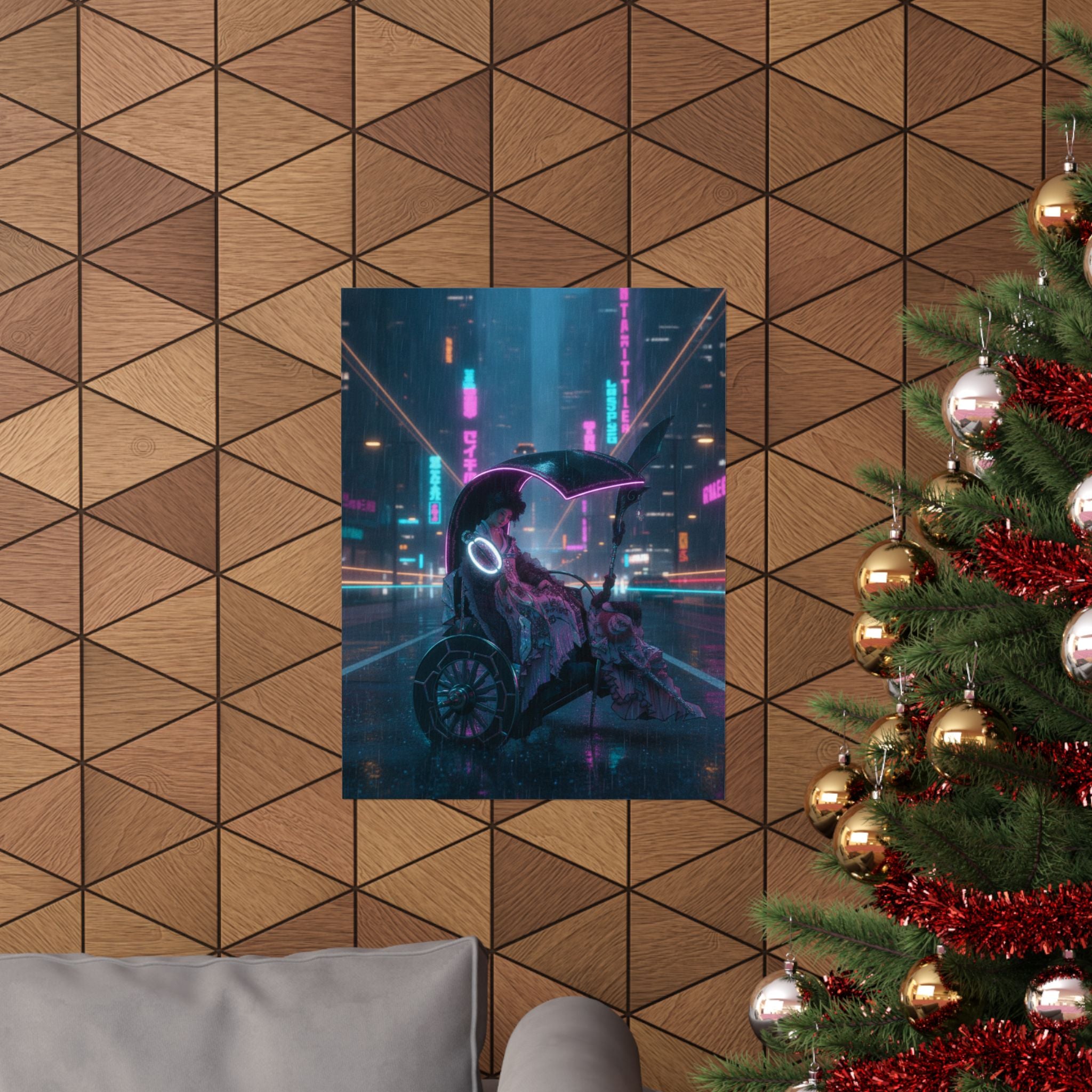 Neon Noir — Lady In A Chariot — Matte Poster