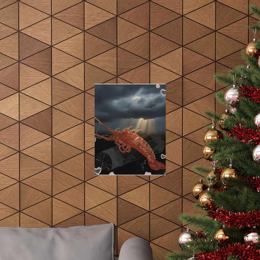 Dramatic Storm — Lobster On A Piece Of Charcoal — Matte Poster