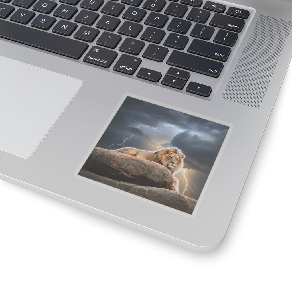 Dramatic Storm — Lion — Kiss-Cut Sticker