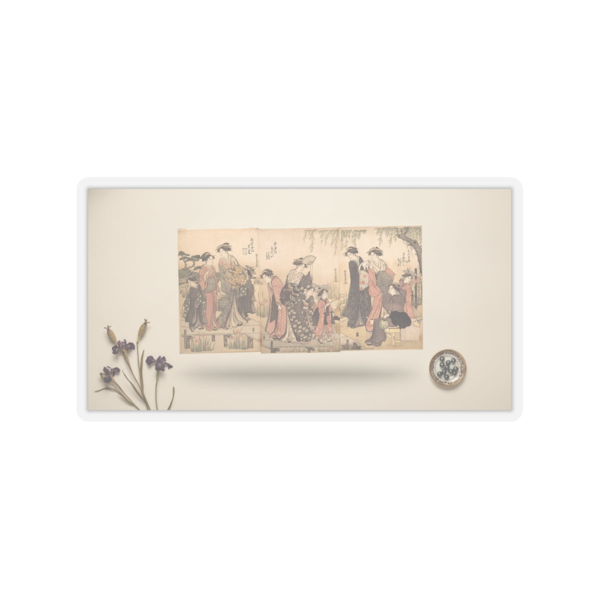 Product Marketing — Courtesans In An Iris Garden — Kiss-Cut Sticker