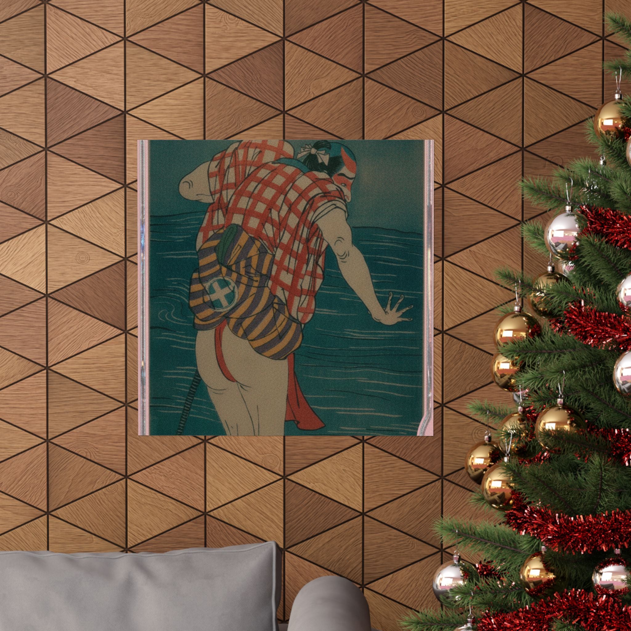 Cinematic — The Actor Otani Hiroemon Iii As Man Ready To Wade Into The Sea With A Drawn Swor — Matte Poster