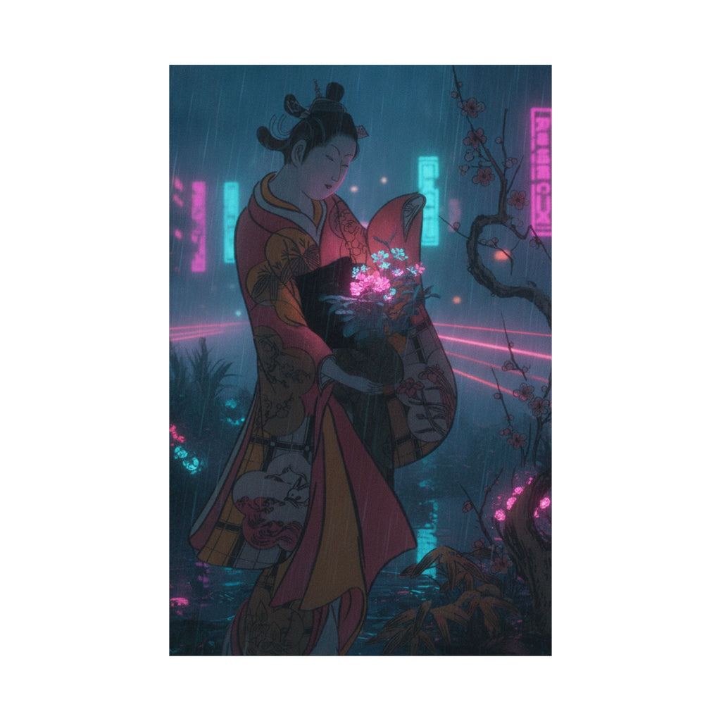 Neon Noir — A Young Lady In A Garden — Matte Poster