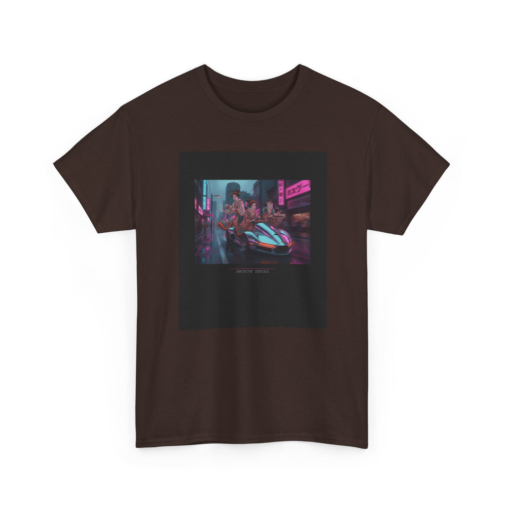 Neon Cyberpunk Supercar Night Street Graphic Tee