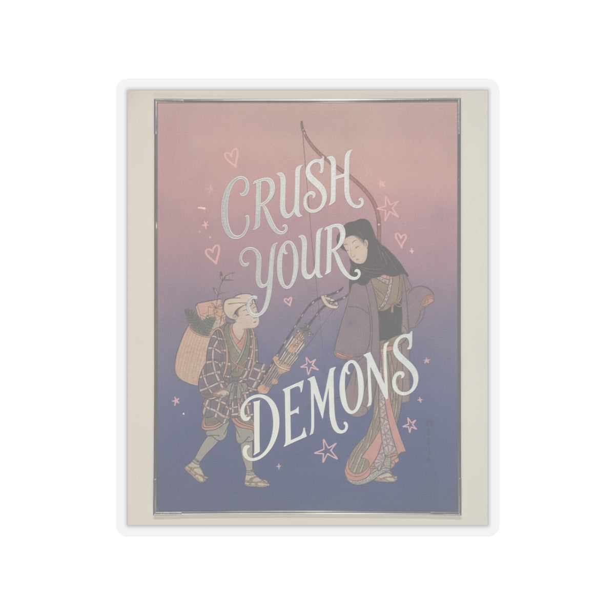 Affirmation — Demon-Crushing Bow — Kiss-Cut Sticker
