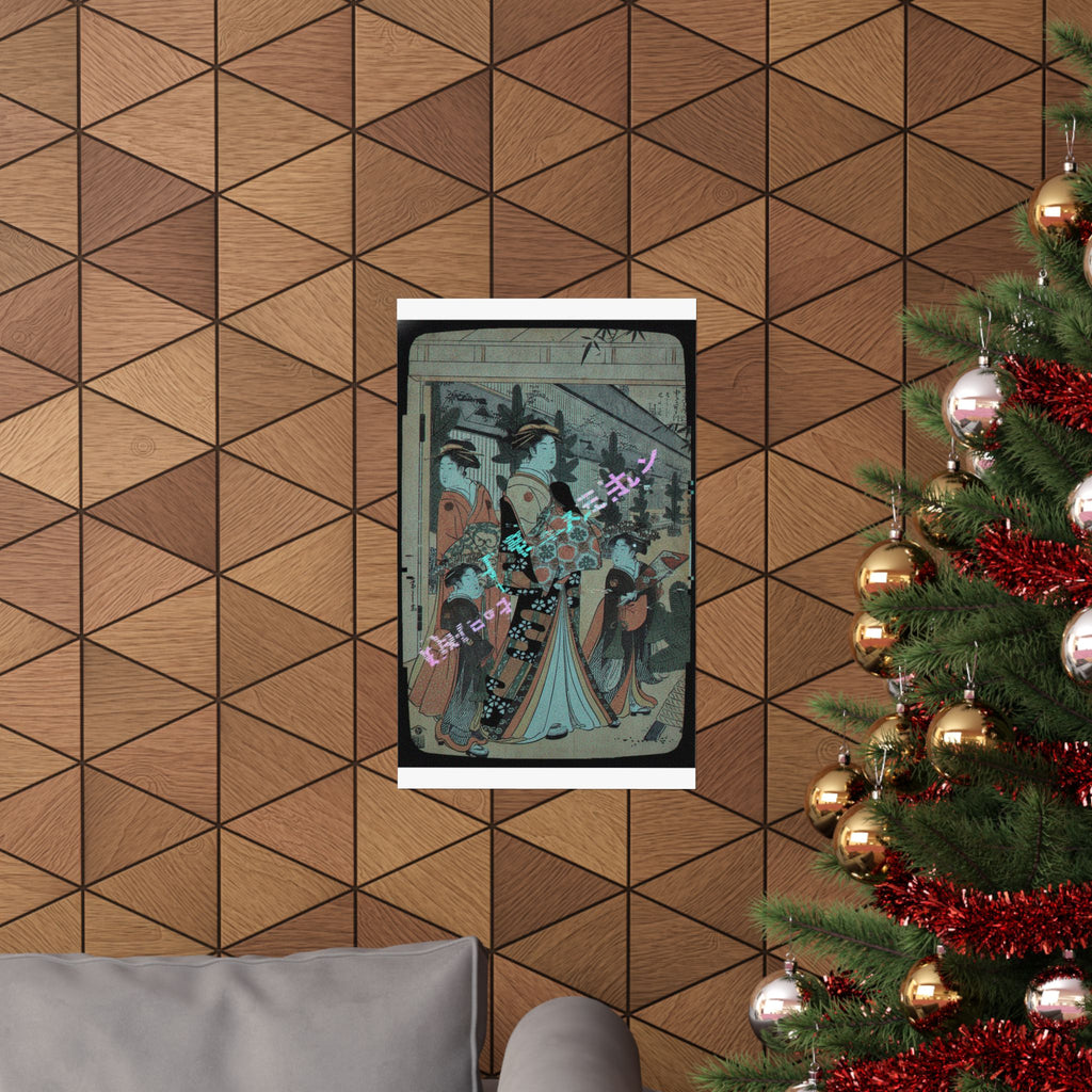 Glitch Culture — Two Oiran With Two Female Attendants In The Yoshiwara — Matte Poster