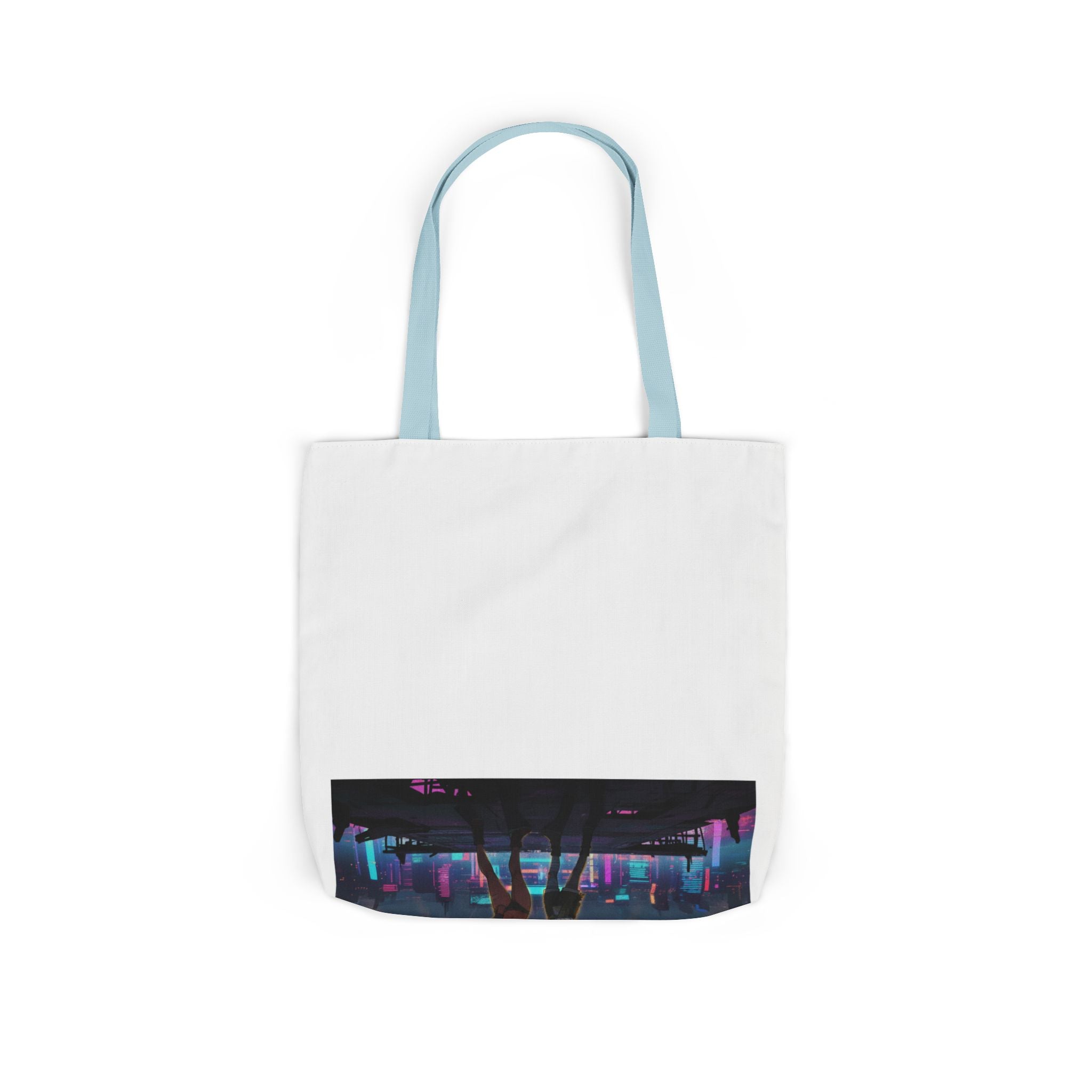 Anime Girls Under Lightning Storm Canvas Tote Bag