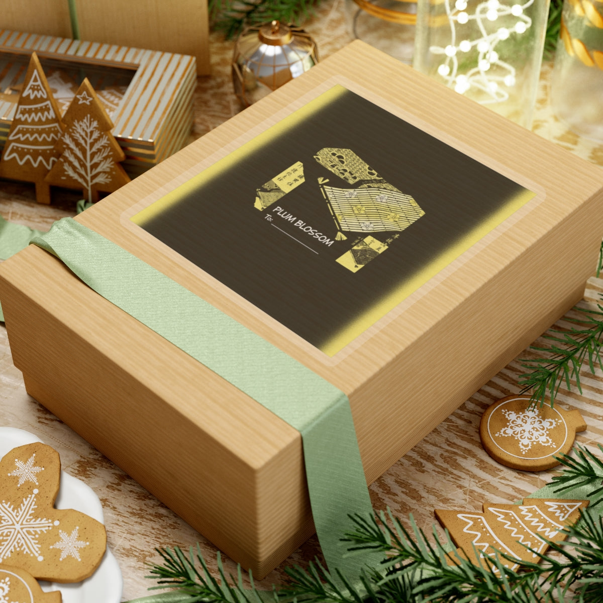 Streetwear Collage — Pattern Of Plum Blossom — Kiss-Cut Sticker