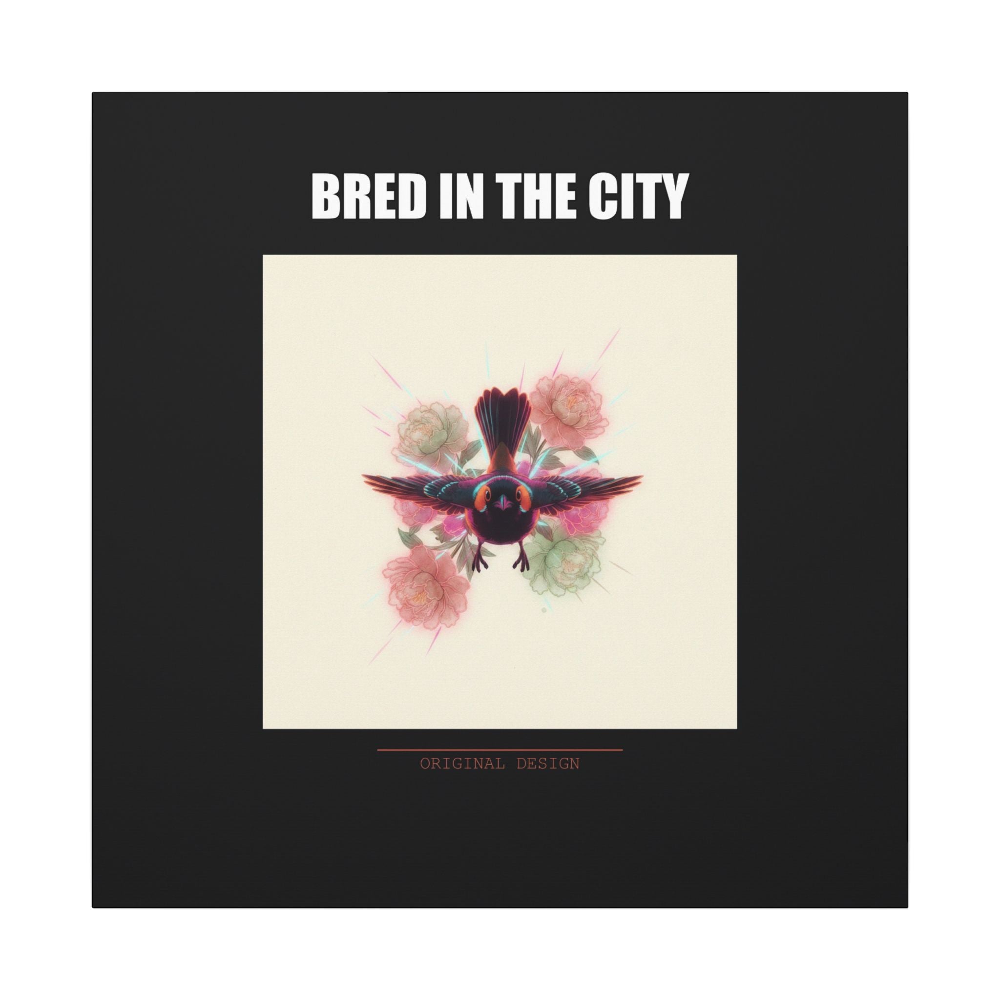 BRED IN THE CITY Flying Bird & Roses Matte Canvas